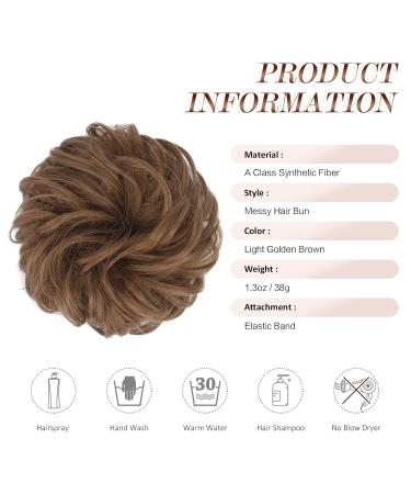 Buy Fine Hair Part with Rubber Band | Dutt Hair Tie Extensions for Women & Girls - Light Gold Brown 38g (12#) - Buy Online on GoSupps.com