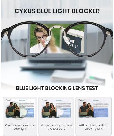 Cyxus Round Blue Light Glasses for Men & Women - UV Blocking Reduce Eye Strain Stylish Nerd Glasses (8065T01 Black - Buy Online on GoSupps.com