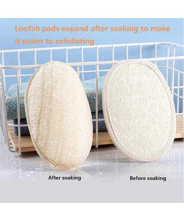 Natural Loofah Sponge Exfoliating Body Scrubber - 2 Pcs Shower Set for Exfoliation, Scrubbing Pads for Women and Men - Buy Online on GoSupps.com