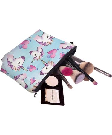 Oblique-Unique Unicorn Cosmetic Bag & Toiletry Pouch - Custom Motif (Blue Unicorns) | Shop Now! - Buy Online on GoSupps.com