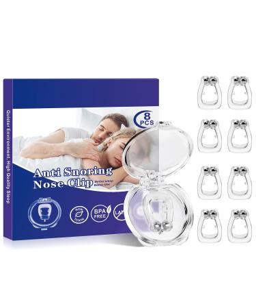 Niecxye Anti Snoring Devices 8PCS Snore Stopper Silicone Magnetic Anti Snoring Nose Clip Effective to Stop Snoring Quieter Restful Sleep