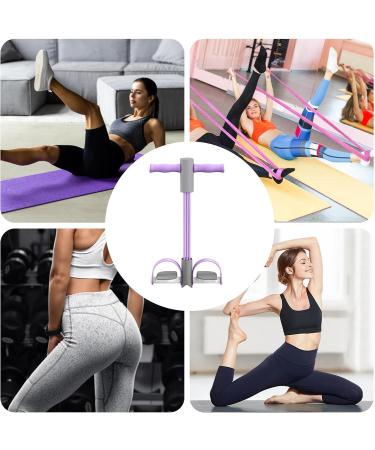 Pedal Resistance Band - Pedal Puller Puller Resistance Bands | Elastic Sit Up Pull Rope with Foot Pedal Multifunctional Yoga Pedal Puller Abdominal Leg Waist Exerciser for Home Gym Yoga Fitness Purple - Buy Online on GoSupps.com