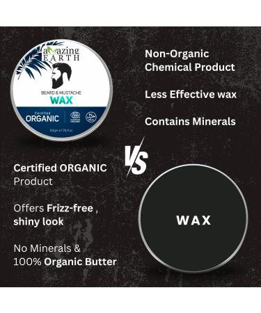 AMAzing EARTH Beard & Mustache Wax for Men - Organic Strong Hold Chemical-Free Vegan 50gm - Buy Online on GoSupps.com