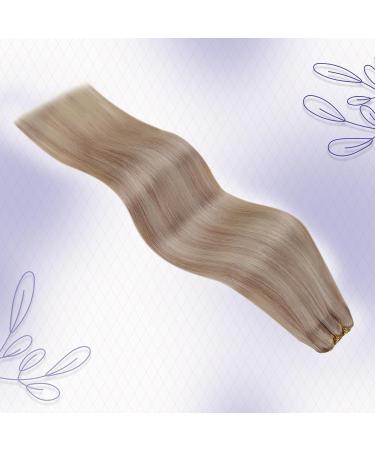 LAAVOO Real Hair Extensions | Ash Blond Highlights Tressen for Sewing | 50cm 100g #P18/613 - Premium Quality Real Hair - Buy Online on GoSupps.com