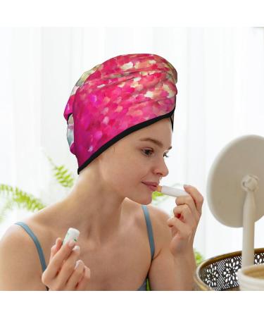 Purple Sparkling Microfiber Hair Towel - Soft Super Absorbent Wrap for Women | Quick Dry Coral Velvet Cap for Long Curly & Thick Hair - Buy Online on GoSupps.com