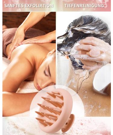 Beautlohas Scalp Massage Brush - Silicone Head & Shampoo Brush for Improved Blood Flow & Hair Growth | Wet & Dry Use | 2 Pink - Buy Online on GoSupps.com