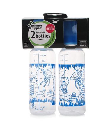 Tommee Tippee Explora Standard Neck Decorated Bottles 2-Pack, 250ml - 3 Months+ Random Color - Buy Online on GoSupps.com