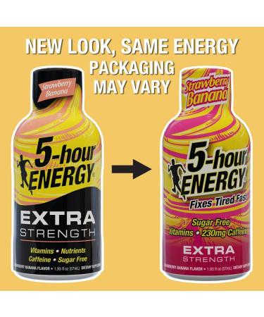 5-hour ENERGY Extra Strength Shots Strawberry Banana Flavor 1.93 fl Oz 20 Bottles - Buy Online on GoSupps.com
