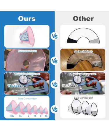 Supet Protective Collar for Cats & Small Dogs - Plastic Tape Pink M (Neck 11.8-13.5) - Ideal for Pet Safety - Buy Online on GoSupps.com