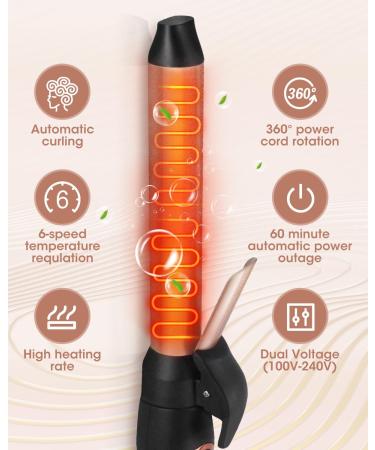 MYMULIKE Automatic Hair Curler Rotating Curling Iron 1 Inch With 6 Adjustable Temp and LCD screen 30s Instant Heat Up 430 F 1H Auto-Off Curling Iron for Long/Middle/Short All Hair - Buy Online on GoSupps.com