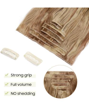S-noilite 24 Curly Clip in Hair Extensions - Light Brown & Ash Blonde - 8 Piece Full Head Set - Buy Online on GoSupps.com