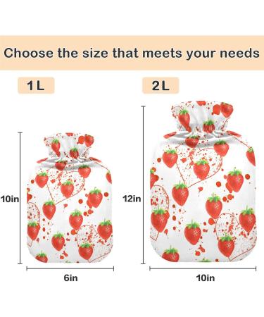 Naanle Valentine's Day Heart Strawberry Heat Bottle | 1L Transparent Warm Water Bottle for Bed | Hand & Foot Pain Relief & Cold Therapy - Buy Online on GoSupps.com