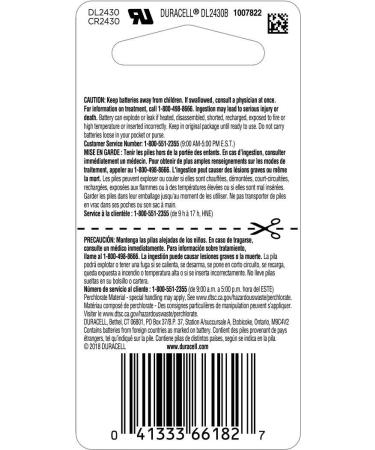 Buy Duracell Security Battery 3.0V Model No. 2430 - International Shipping Available - Buy Online on GoSupps.com