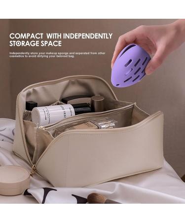DYRENAC Silicone Makeup Sponge Holder - Reusable & Washable Travel Case | Shatterproof Beauty Blender Organizer - Purple - Buy Online on GoSupps.com