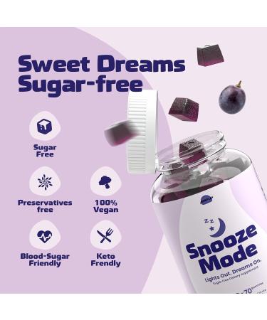 AmpUp Sleep Melatonin Sugar-Free Gummies with 5mg Melatonin Magnesium L-Theanine Sleep Aid Gluten Free Gelatin Free Non GMO Vegetarian Grape Flavor 70 Gummies 1 - Buy Online on GoSupps.com