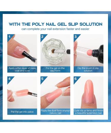 Morovan Poly Gel Slip Solution 120ml - Anti-stick Poly Nail Gel Liquid with Brush Bottle Cap - Easy DIY Extension Nail Liquid Cup - Buy Online on GoSupps.com