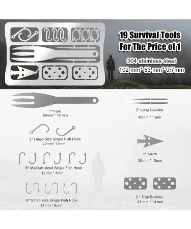 Moricher Survival Card Multitool- Fishing Line & EDC Kit for Outdoor Camping, Hiking, and Hunting - Silver 6pcs - Buy Online on GoSupps.com