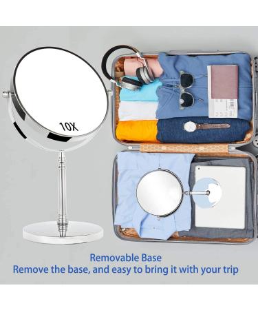 8-Inch Double Sided Tabletop Makeup Mirror with 1X/10X Magnification and 360 Swivel Base - Buy Online on GoSupps.com