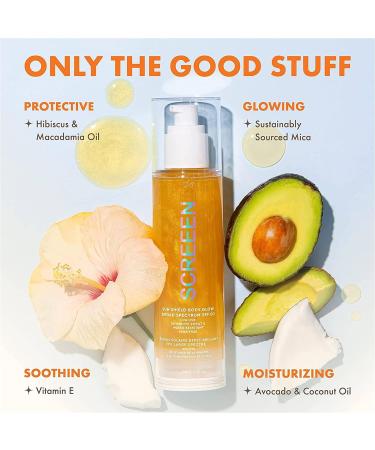 Sunshield Body Glow SPF 50 - Glitter Gold Shimmer Sunscreen | Hydrating Sheer Formula | Sweat & Water Resistant | Vegan & Cruelty Free - Buy Online on GoSupps.com