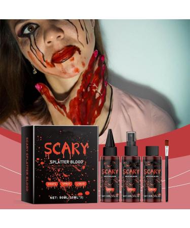 Realistic Halloween Fake Blood Makeup Set - Washable Special Effects Kit for Cosplay & Costume (Red - Buy Online on GoSupps.com