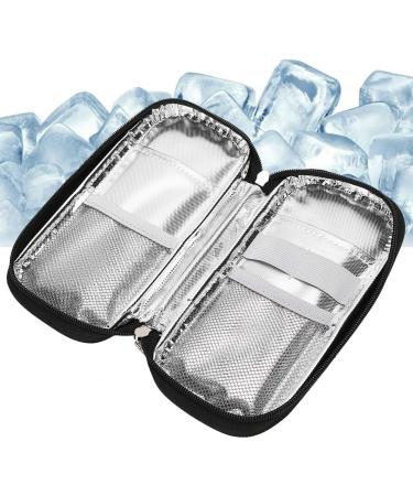 Saluaqui Insulin Cooling Bag - Portable Medication Cold Storage for Patient Care - 8.3 x 4.5 x 1.2 (Black) - Buy Online on GoSupps.com