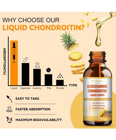 Glucosamine Chondroitin MSM Liquid Drops FSA-HSA - Joint Support Supplement for Mobility Flexibility & Bones Chondroitin Sulfate Supplement Turmeric Quercetin Bromelain MSM Oil 2 FL.OZ 2 Fl Oz (Pack of 1) - Buy Online on GoSupps.com