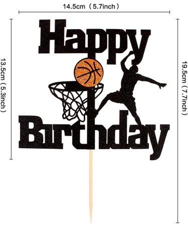 Blumomon Basketball Cake Decoration - 1 Piece Happy Birthday Shield Attachment for Sports Theme Party - Perfect for Young Girls - Buy Online on GoSupps.com