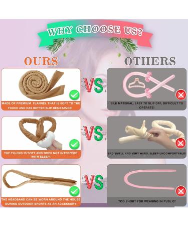 Sleep Styler Heatless Curlers Headband - No Heat Overnight Hair Curling Set - Pink - Buy Online on GoSupps.com
