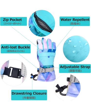 Azarxis Warm Thermal Ski Gloves for Kids - Windproof Winter Gloves for Boys & Girls (Age 9-13) - Hellblau S - Buy Online on GoSupps.com