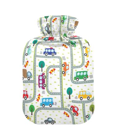 Hot water bottles with cover Cartoon car hot water bottle for pain relief period cramps heating bag 2 liters