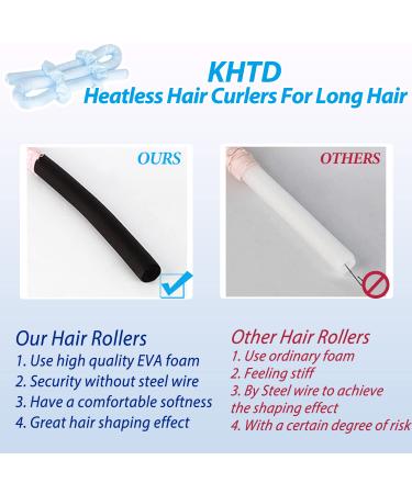 Heatless Curling Rod Headband - No Heat Hair Curler for Long Hair - Blue - Buy Online on GoSupps.com