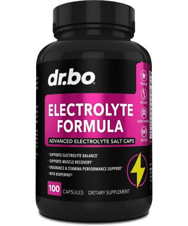 Electrolyte Pills Supplement Salt Tablets - Electrolytes Capsules with Potassium Magnesium Sodium Chloride Calcium Replacement for Keto Cramps & Rehydration Salts Supplements - 100 Hydration Caps