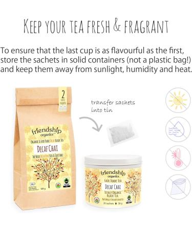Friendship Organics Decaf Chai Tea Bags Organic and Fair Trade Herbal 36 Count 36 Count (Pack of 1) - Buy Online on GoSupps.com