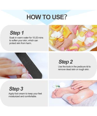 Rosmax Professional Pedicure Kit - 30 in 1 Stainless Steel Foot Care Set for Dead Skin Removal and Travel - Buy Online on GoSupps.com
