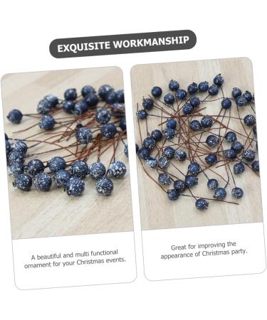 HOMSFOU 500 Pcs Simulation Blueberry Decoration Christmas Artificial Blueberries Fake Berry with Stem Mini Fake Berries Ornament Foam Wreath Christmas Tree Decorations Manual Small Fruit - Buy Online on GoSupps.com