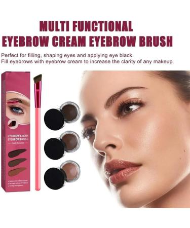 Eyebrow Brush Home Eyebrow Care Kit 4D Laminated 4D Laminated Brow Home-Grooming Kit 4D Hair Stroke Brow Stamp Brush with Eyebrow Cream (Taupe+Light Brown) - Buy Online on GoSupps.com