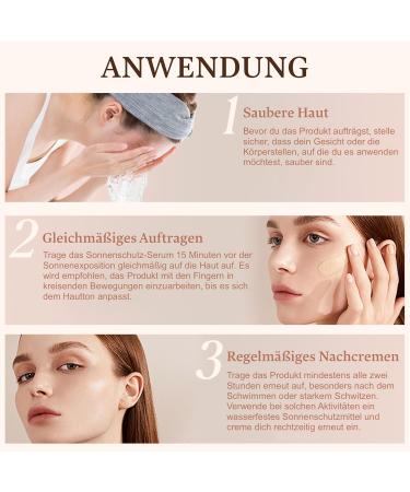 P-Beauty Lot de 3 s rums de protection solaire SPF 50 avec effet fond de teint cr me solaire tonifiante pour le visage couvrance moyenne hydratant et anti- ge avec protection UVA UVB maquillage - Buy Online on GoSupps.com