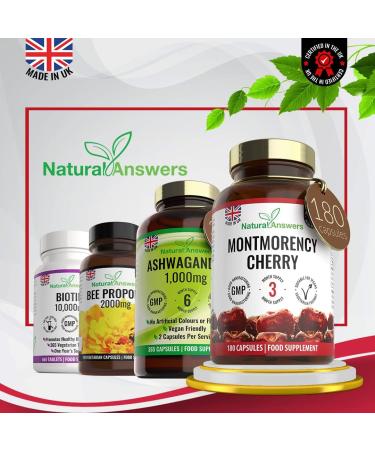 180 Montmorency Cherry Vegan Friendly Capsules High Strength 1100mg Montmorency Cherries UK Manufactured to GMP Standards by Natural Answers 180 Count (Pack of 1) - Buy Online on GoSupps.com