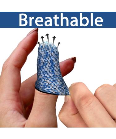 RIVIEVAL 12pc Finger Cots Set - Reusable Thumb Protector for Cut Resistance in Kitchen, Garden & Work - Non-Slip, Breathable Finger Guards (Blue) - Buy Online on GoSupps.com