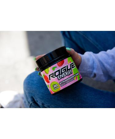 Rogue Energy Drink Powder - Sugar & Gluten Free Gaming Supplement for Mental Focus Caffeine & Vitamins - Strawberry Kiwi Flavor (30 Servings) - Ships Internationally - Buy Online on GoSupps.com