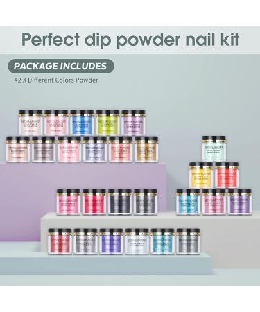 Artdone Dipping Powder Nail Set - 42 Colors, Long Lasting, Lamp-Free, Glitter Nail Art Decoration - Buy Online on GoSupps.com