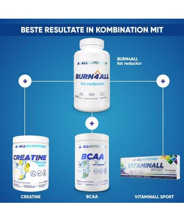 ALLNUTRITION Burn4all Fat Reductor - L-Carnitine Dietary Supplement for Effective Body Fat Reduction Energy Boost & Appetite Suppression | 100 Capsules 33 Servings - Buy Online on GoSupps.com