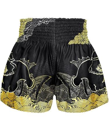 Tuff Sport Muay Thai Boxing Shorts MMA Kickboxing Workout - Medium Black TUF-MS654-BLK - Buy Online on GoSupps.com