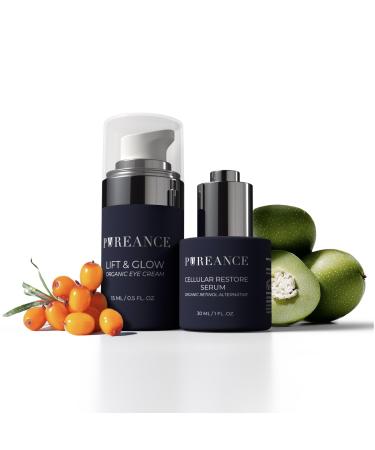 Pureance Glow Reset Duo - Organic Bakuchiol Serum & Under Eye Cream