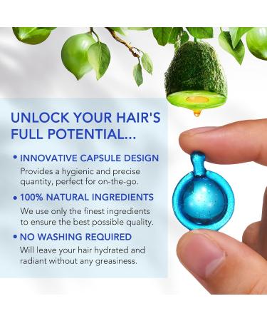 Hair Vitamin Serum Capsules - Leave-in Anti Frizz Conditioner for All Hair Types | 40 Capsules with Vitamins A C E & Pro B5 - Men's & Women's Hair Treatment - Buy Online on GoSupps.com