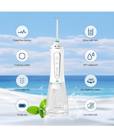 Portable Dental Flosser - 5 Modes Cordless & Rechargeable 300ml Water Tank FDA Approved - Perfect for Travel - Buy Online on GoSupps.com