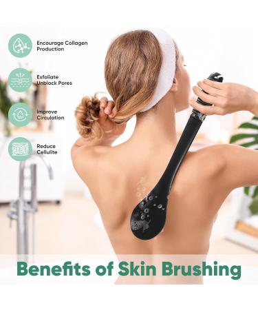 Back Brush for Showering - Long Handle Bath Brush for Seniors - Black Shower Brush - Buy Online on GoSupps.com