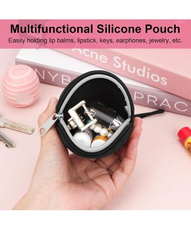 Desing Wish Silicone Lip Balm Holder with Silicone Zipper Pouch Portable Lip Balm Keychain Sleeve - Silicone Storage Bag for Lip Balms/Small Cosmetics/Earphones/Keys - Black Lip Balm Holder & LIp Balm Holder & Bag Black - Buy Online on GoSupps.com
