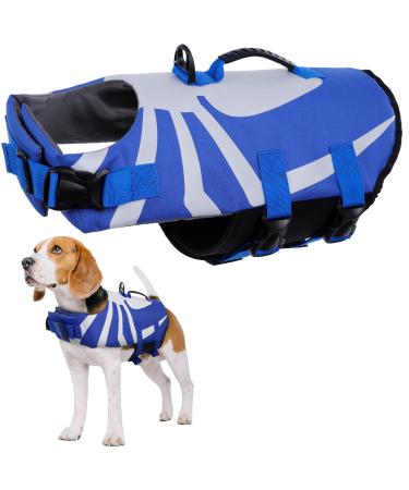 W up vest for dogs lifeguard dogs swimming jar swimming training dog life vest ripstop float coat dog life jacket with a rescue handle for small medium large dogs (blue l) l - Buy Online on GoSupps.com