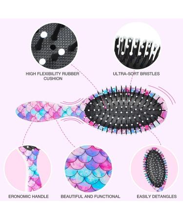 Mermaid Tail Hair Brush for Girls & Women - Detangle, Pain-Free, Wet/Dry Brush for Thick & Curly Hair - Buy Online on GoSupps.com